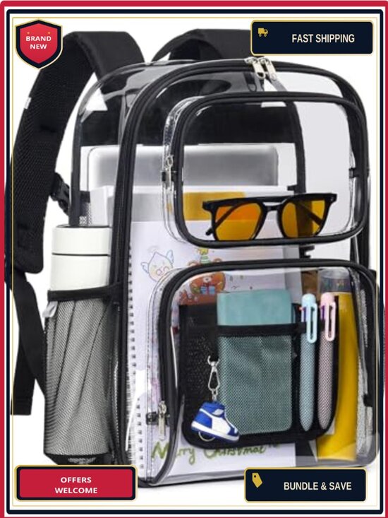 Heavy Duty Clear PVC Backpack 17\